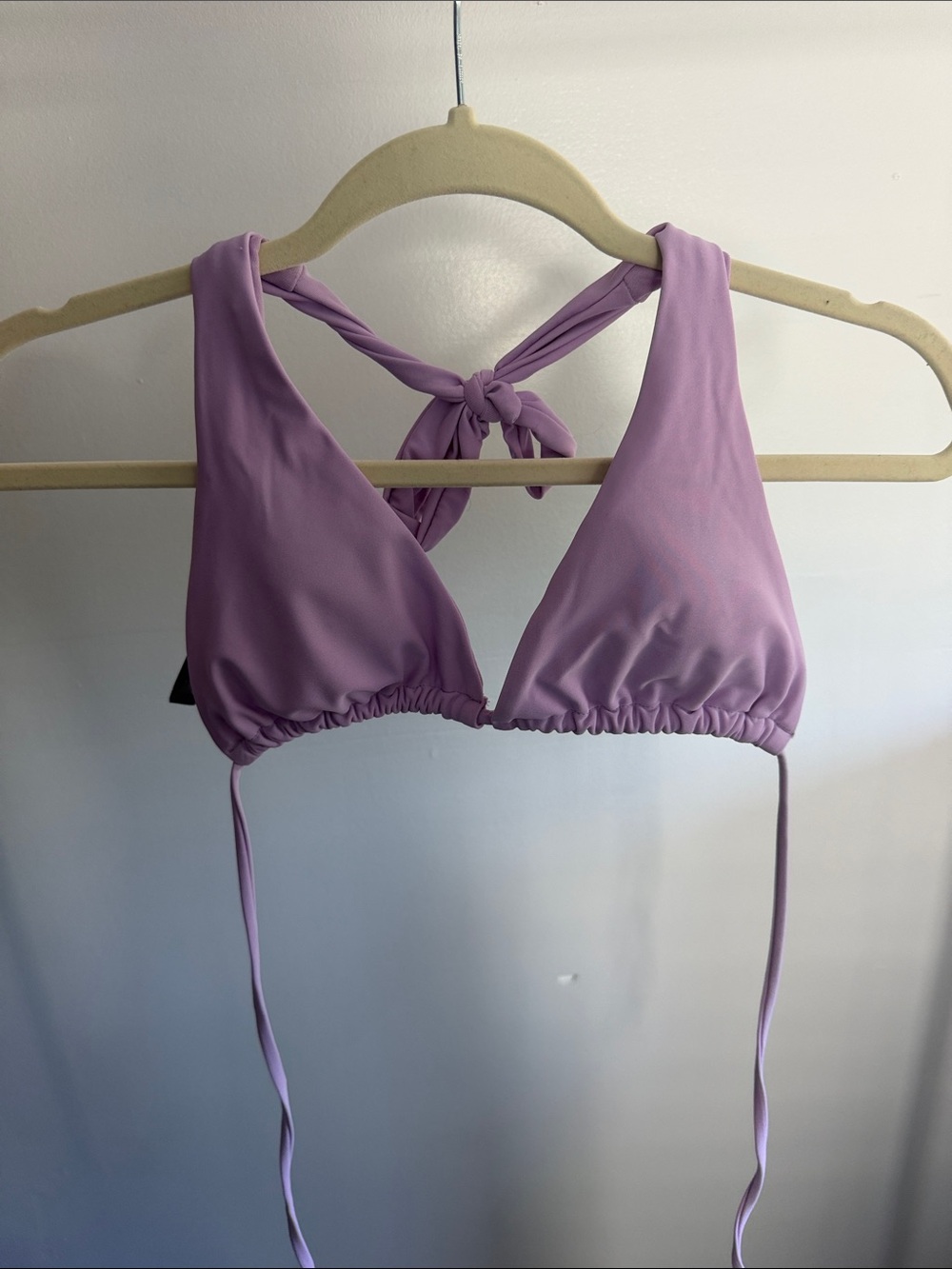 refuge Lavender Tie-Back Triangle Bikini Top